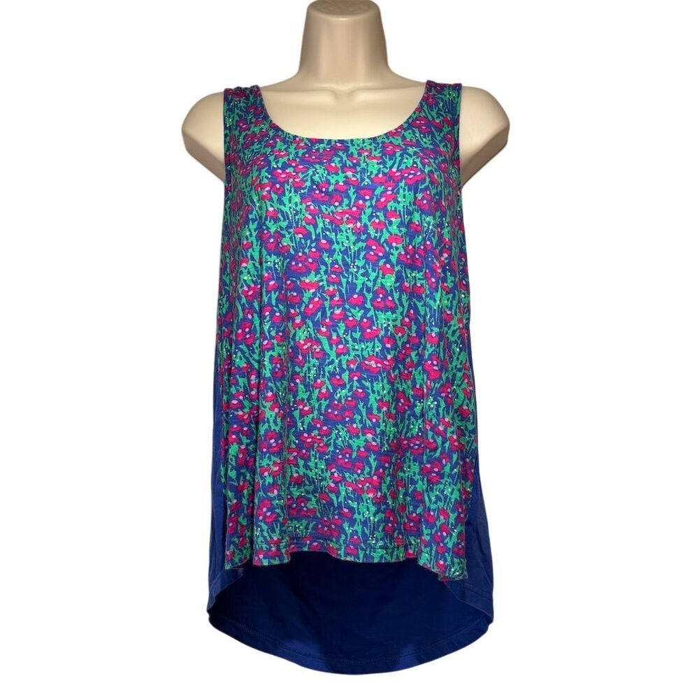 Lilly Pulitzer Floral Sleeveless Blouse S Cottagecore Summer Top